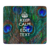 静保かに、孔雀の羽にあなたのテキストを持つ カッティングボード (正面)