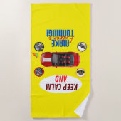 静保かに、極端なチューニングをする ビーチタオル (正面)