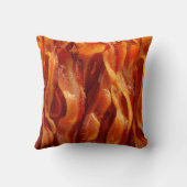 静保かにSizzling Baconにあなたのテキストを持つ クッション (裏面)