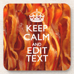 静保かにSizzling Baconにあなたのテキストを持つ コースター
