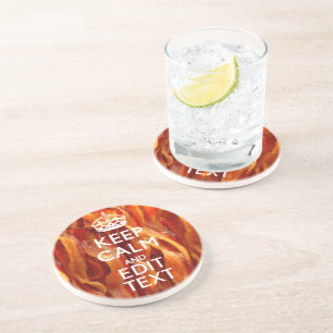 静保かにSizzling Baconにあなたのテキストを持つ コースター
