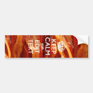 静保かにSizzling Baconにあなたのテキストを持つ バンパーステッカー