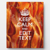 静保かにSizzling Baconにあなたのテキストを持つ フォトプラーク (正面)