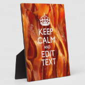 静保かにSizzling Baconにあなたのテキストを持つ フォトプラーク (側面)