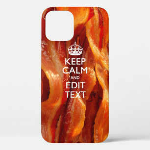 静保かにSizzling Baconにあなたのテキストを持つ iPhone 12 Proケース