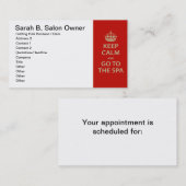 静保かスパへ 予約カード (正面/裏面)