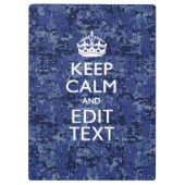 静保かテキストを持ってネイビーデジタル迷彩柄 クリップボード (裏面)