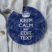 静保かテキストを持ってネイビーデジタル迷彩柄 缶バッジ (インサイチュ)