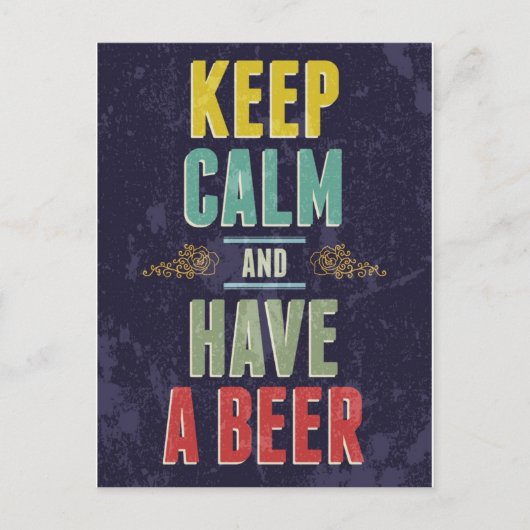 静保かビールを飲む ポストカード (正面)