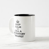 静保か呼吸セラピストを呼ぶ ツートーンマグカップ (正面左)