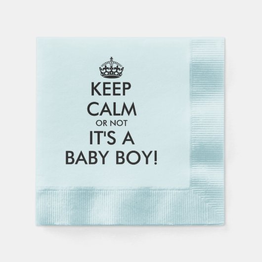 静保か男の赤ちゃんの赤んおもしろい坊シャワー 縁ありカクテルナプキン (正面)