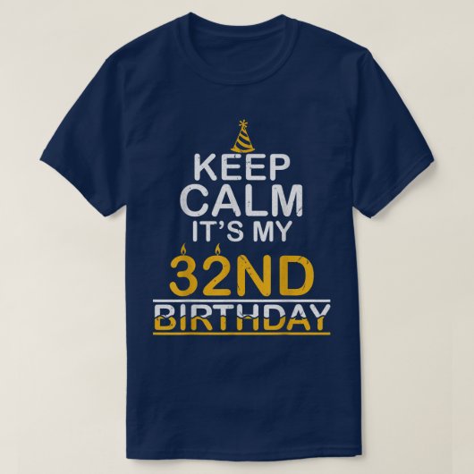 静保か私の32誕生日ハッピーパパ母だから Tシャツ (デザイン正面)