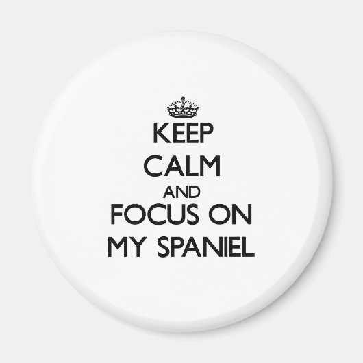 静保か自分のスパニエル犬に集中 マグネット (正面)