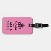 静保か自撮りの旅行おもしろい観光客 ラゲッジタグ (正面横)