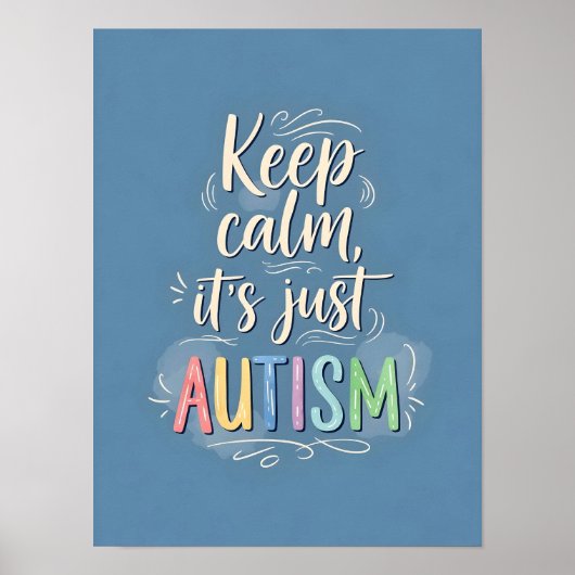静保か自閉症 | カラフルタイポグラフィ ポスター (正面)