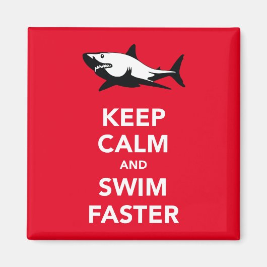 静保か速く泳ぐ（サメ）冷蔵庫用マグネット マグネット (正面)