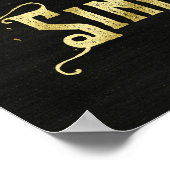 静保静と歌う金ゴールドマイクタイポグラフィ ポスター (角)