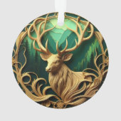 静威厳のあるかな森の中を眺めながら立つ オーナメント (裏面)