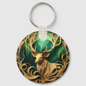 静威厳のあるかな森の中を眺めながら立つ キーホルダー (正面)