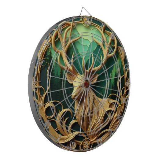 静威厳のあるかな森の中を眺めながら立つ ダーツボード (正面左)