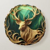 静威厳のあるかな森の中を眺めながら立つ ラウンドクッション (正面)