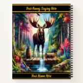 静威厳のあるかな森の流れに立つムース ノートブック (裏面)