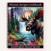 静威厳のあるかな森の滝でムース ノートブック (正面)