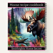 静威厳のあるかな森の滝でムース ノートブック (裏面)