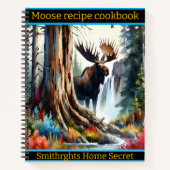 静威厳のあるかな森の滝でムース ノートブック (正面)