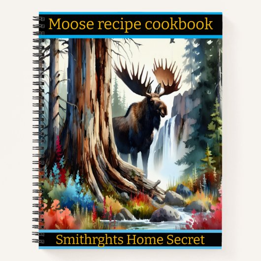 静威厳のあるかな森の滝でムース ノートブック (正面)