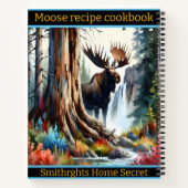 静威厳のあるかな森の滝でムース ノートブック (裏面)