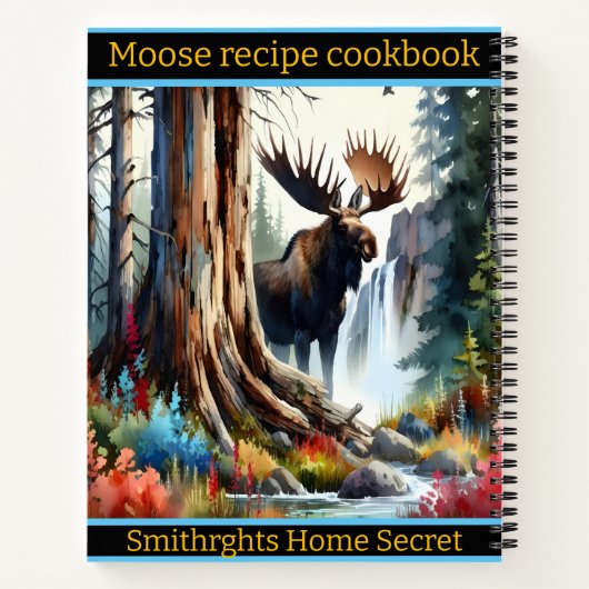 静威厳のあるかな森の滝でムース ノートブック (裏面)