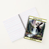静威厳のあるかな滝のそばに立つムース ノートブック (内部)