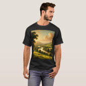 「静寂と広大:ランドスカのインスピレーション Tシャツ (正面フル)