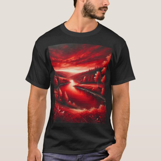 「静寂と広大：ランドスカのインスピレーション Tシャツ (正面)