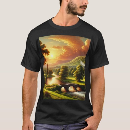 「静寂と広大:ランドスカのインスピレーション Tシャツ (正面)