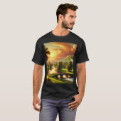 「静寂と広大:ランドスカのインスピレーション Tシャツ (正面フル)