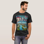 「静寂と広大:ランドスカのインスピレーション Tシャツ (正面フル)