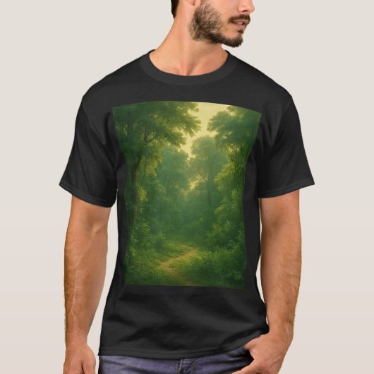 「静寂と広大：ランドスカのインスピレーション Tシャツ (正面)