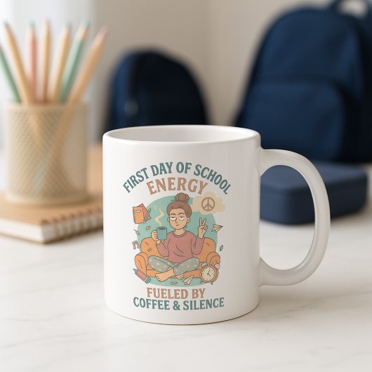 静寂と静寂に包まれる学校のエネルギーの初日 コーヒーマグカップ