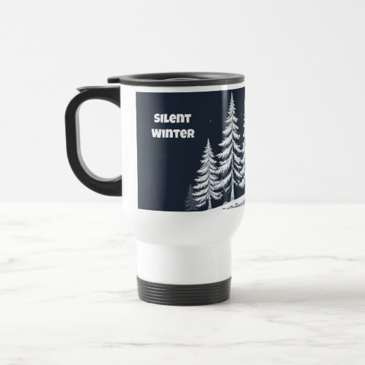 静寂なる冬の美しい樹木 トラベルマグ – 15oz (左)