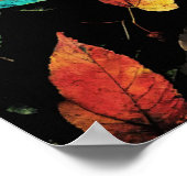 静寂な葉と女のポートレート素晴らし ポスター (角)