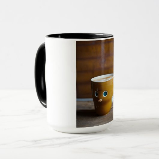 「静寂の一口:ティーカップの芸術」 マグカップ (正面左)