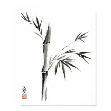 静寂の中の竹 中国伝統筆芸術