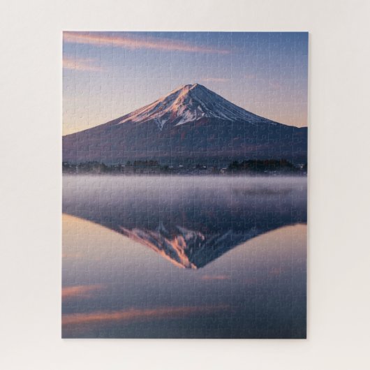 静寂の富士山 - 湖面に映る幻想的な風景 ジグソーパズル (縦)