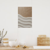 静寂の波 – ミニマリスト砂の模様ポスター ポスター (キッチン)