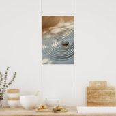 静寂の波 – ミニマリスト砂の模様ポスター ポスター (キッチン)