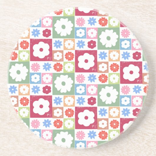 静寂の花びら 05 花柄デザイン コースター (正面)