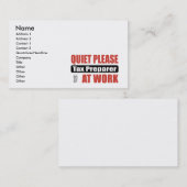 静寂は仕事で税準備者を 名刺 (正面/裏面)