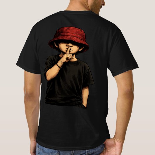 静寂ストリートウェアバックプリントTシャツ Tシャツ (裏面)